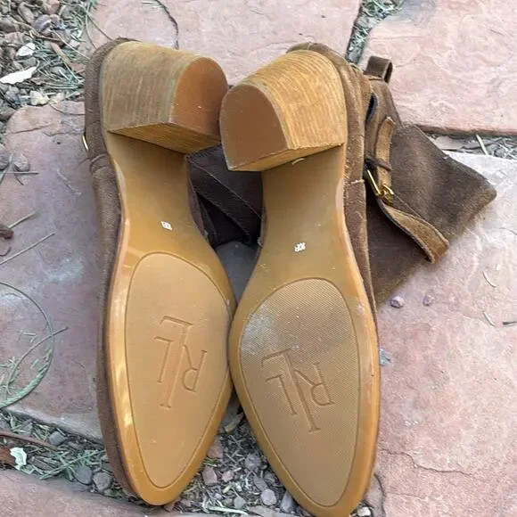 Lauren Ralph Lauren Macie Suede Leather Ankle Boots Size 10 - Picture 4 of 5